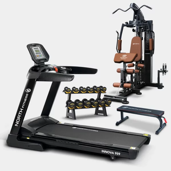 ลู่วิ่ง INNOVA 959+โฮมยิม G1000L+ดัมเบลเซต DVR30+ม้านั่ง FB20 - NORTH FITNESS