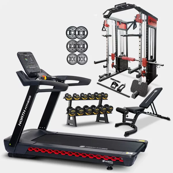 ลู่วิ่งไฟฟ้า Pro flex+DVR30+สมิทแมชชีนFPR59+ม้าปรับระดับ30909+แผ่นน้ำหนักรุ่นใหม่-เซตโฮมยิม