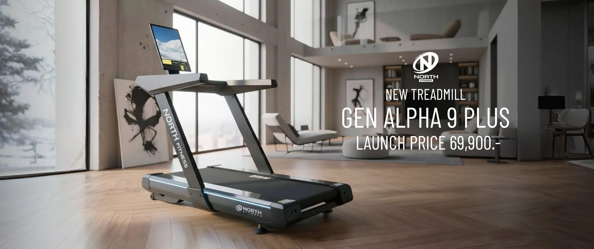 ลู่วิ่งไฟฟ้า North Fitness รุ่น GEN ALPHA 9 PLUS - หมุนจอได้ 90 องศา จัดเต็มทุกฟังก์ชั่น