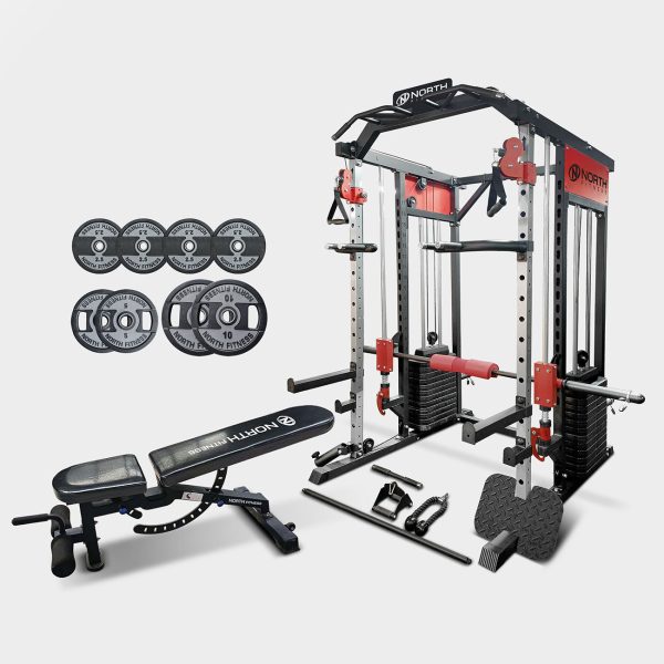 SET โฮมยิมดีลเคาท์ดาวน์ สมิท แมชชีน FPR59+ม้าปรับระดับ 30919+แผ่นน้ำหนัก 40 Kg.