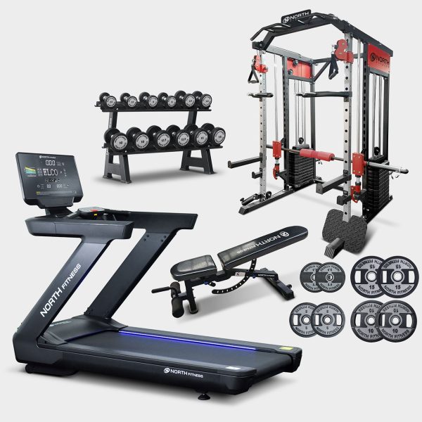 SET โฮมยิมดีลเคาท์ดาวน์ ลู่วิ่งไฟฟ้า GRAND FLEX+สมิท แมชชีน FPR59+ดัมเบลเซต SKG6+ม้าปรับระดับ 30919+แผ่นน้ำหนัก 65 Kg.