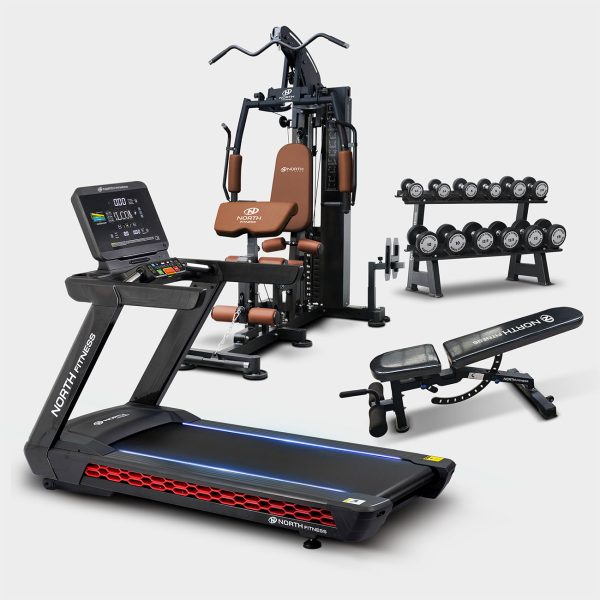 SET โฮมยิมดีลเคาท์ดาวน์ ลู่วิ่งไฟฟ้า HI FLEX PLUS+โฮมยิม G1000L+ดัมเบลเซต SKG6+ม้าปรับระดับ 30919