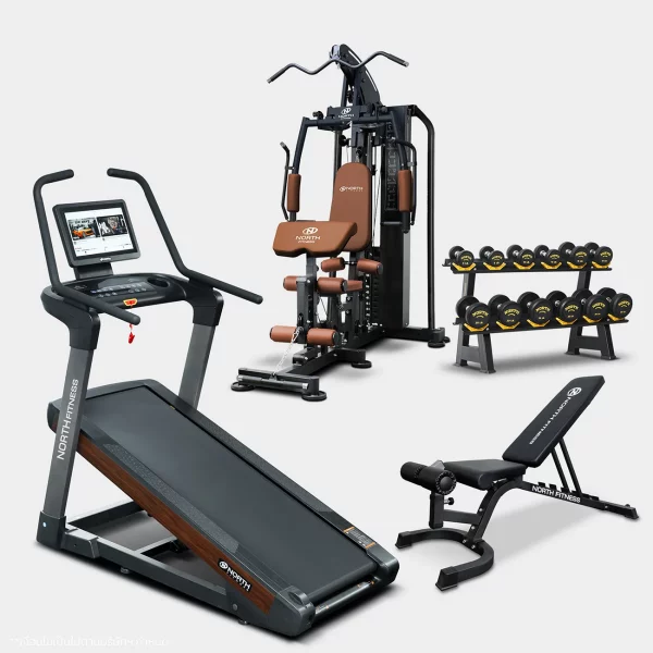 SET โฮมยิม SUPER MAX T ลู่วิ่งไฟฟ้า MAX 42T INCLINE+โฮมยิม G1000PRO+ดัมเบลเซต DVR30+ม้าปรับระดับ 30909